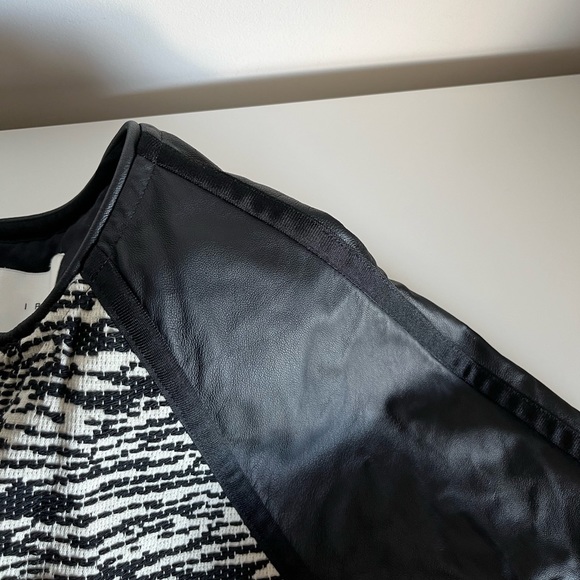 NWOT IRO Jett Zip Up Leather Moto Jacket Tweed - Picture 9 of 11